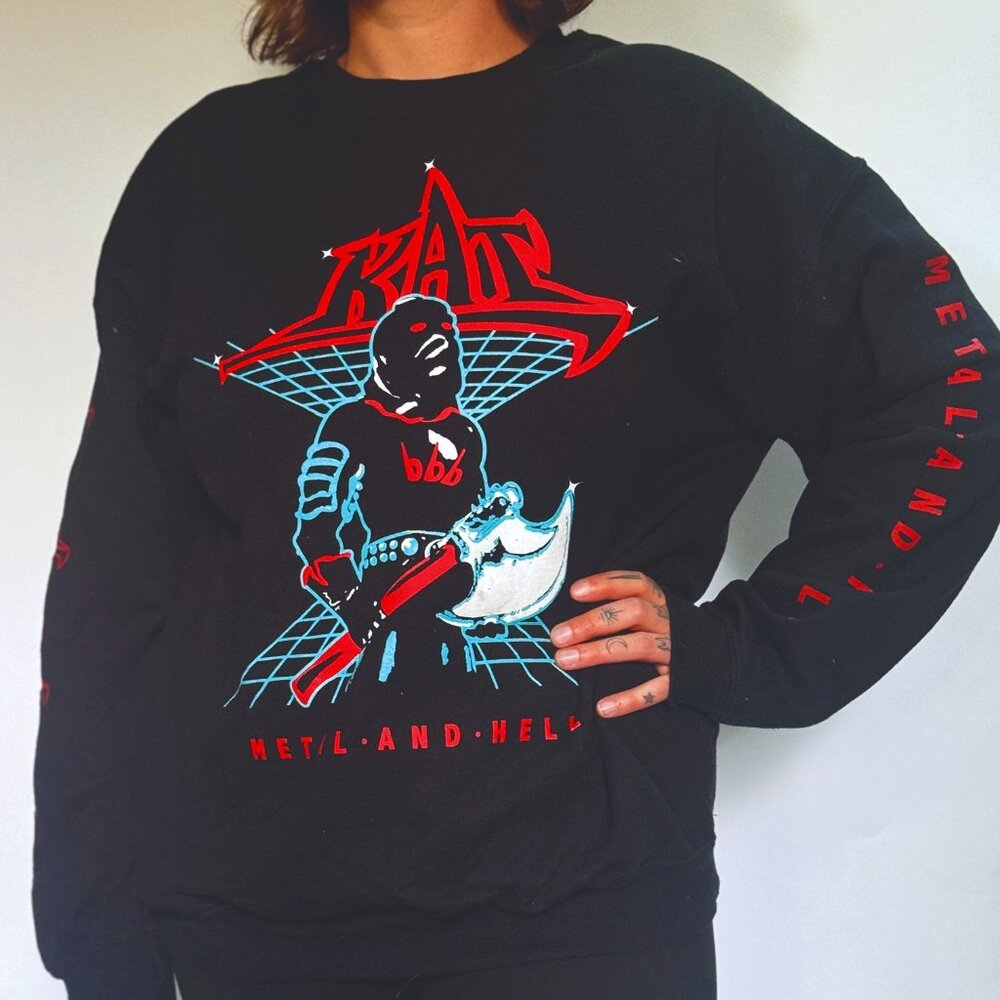 KAT BAND SWEATSHIRT ALBUM: METAL AND HELL MENS SIZE LARGE